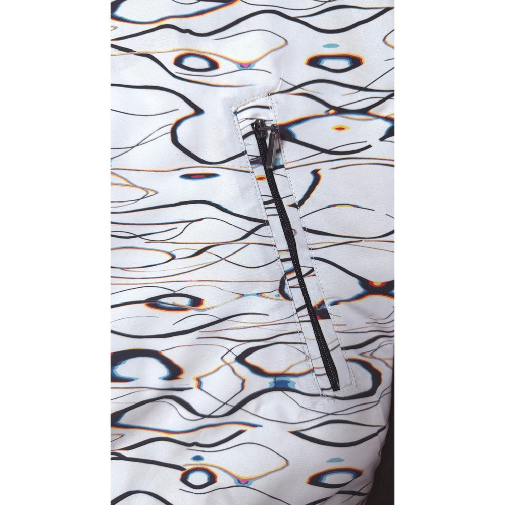 Robert Graham Reversible Bomber Jacket XL Black Blue White Abstract Print Golf - Picture 8 of 10